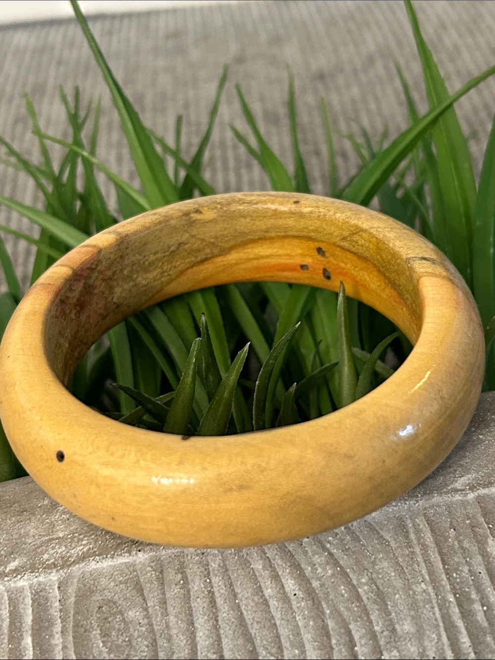 10/$30 Yellow Wooden Chunky Bangle Bracelet